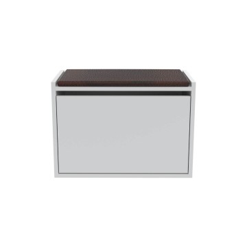 Schuhschrank mit Bank in weiß 60x30 cm mit Klappe - Susa