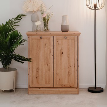 Sideboard 2 Türen Eiche antik Timber01A 80x35x90H Der Charme des natürlichen Holzes in Ihrem Zuhause
