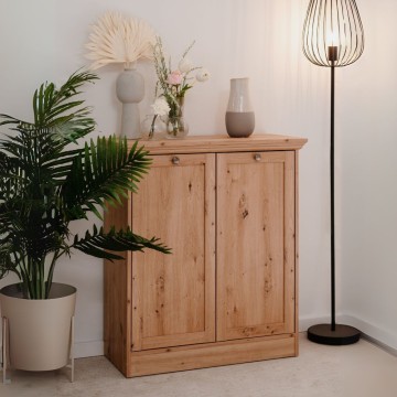 Sideboard 2 Türen Eiche antik Timber01A 80x35x90H Der Charme des natürlichen Holzes in Ihrem Zuhause
