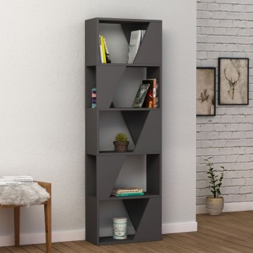 Rahmen anthrazit Bücherregal 5 Böden 54x168