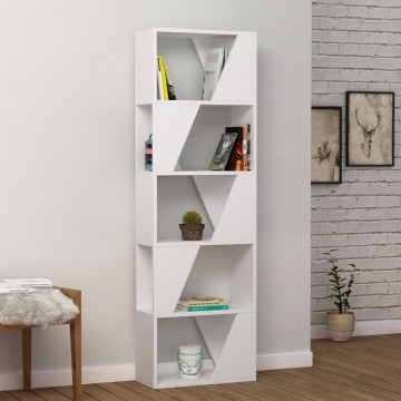 Rahmen weiß bücherregal 5 fächer 54x168