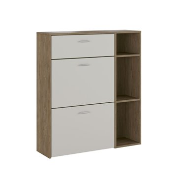 Takimi Columella und Kaschmir Schuhschrank 2 Klapptüren und Schublade 90x26x101.5H