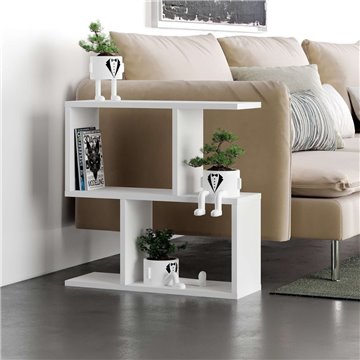 Homemania weißer Couchtisch 60x19,5x60H - Modernes Design und Vielseitigkeit in einem einzigen Möbelstück