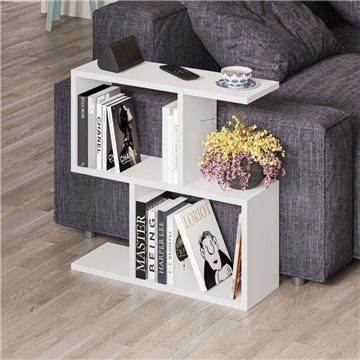 Homemania weißer Couchtisch 60x19,5x60H - Modernes Design und Vielseitigkeit in einem einzigen Möbelstück