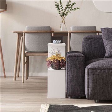 Homemania weißer Couchtisch 60x19,5x60H - Modernes Design und Vielseitigkeit in einem einzigen Möbelstück