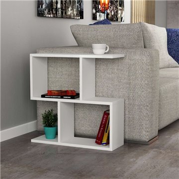Homemania weißer Couchtisch 60x19,5x60H - Modernes Design und Vielseitigkeit in einem einzigen Möbelstück