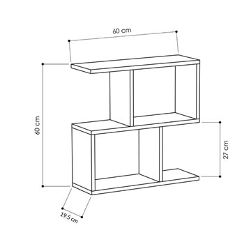 Homemania weißer Couchtisch 60x19,5x60H - Modernes Design und Vielseitigkeit in einem einzigen Möbelstück
