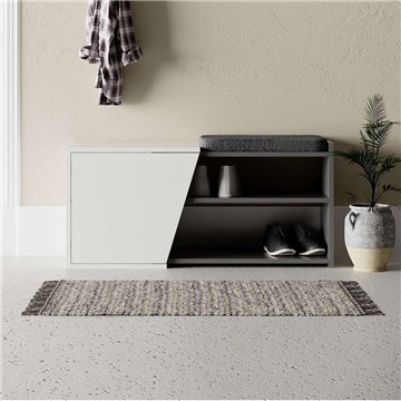 Schuhschrank Bank Fiona 104.6x37.5x47.2 anthrazit weiß