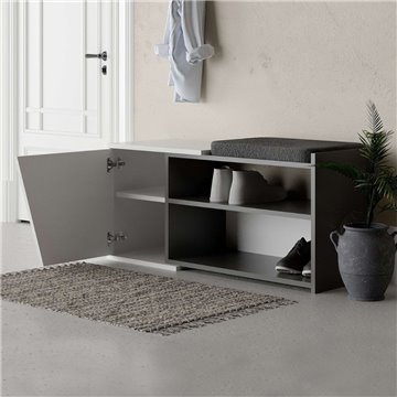 Schuhschrank Bank Fiona 104.6x37.5x47.2 anthrazit weiß
