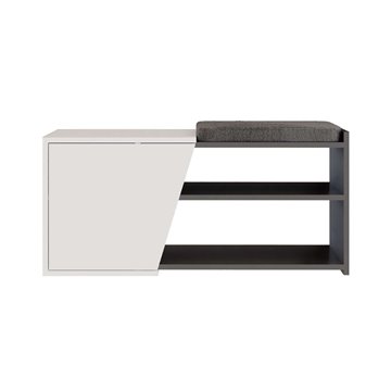 Schuhschrank Bank Fiona 104.6x37.5x47.2 anthrazit weiß
