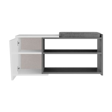 Schuhschrank Bank Fiona 104.6x37.5x47.2 anthrazit weiß