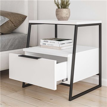 Pal weißer Nachttisch 45x41x50 cm - Moderner Stil und Funktionalität in einem raffinierten Design