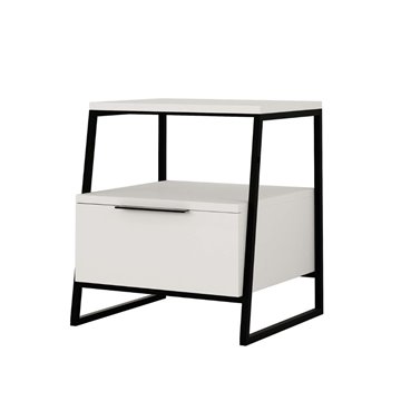 Pal weißer Nachttisch 45x41x50 cm - Moderner Stil und Funktionalität in einem raffinierten Design
