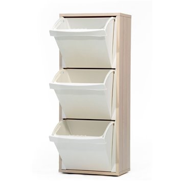 Abfallbehälterschrank Helena elm 40x25x102H - Eleganz und Funktionalität für die getrennte Sammlung