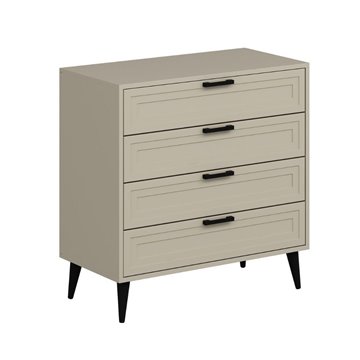 Prime Kommode mit 4 Schubladen, Farbe Cashmere 90x45x90H - Stil und Funktionalität für jeden Raum