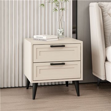 Prime Nachttisch 2 Schubladen Farbe Kaschmir 50x45x52H - Eleganz und Funktionalität