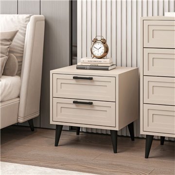 Prime Nachttisch 2 Schubladen Farbe Kaschmir 50x45x52H - Eleganz und Funktionalität