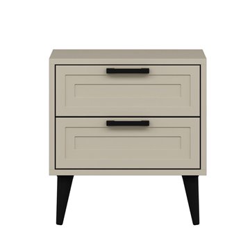Prime Nachttisch 2 Schubladen Farbe Kaschmir 50x45x52H - Eleganz und Funktionalität
