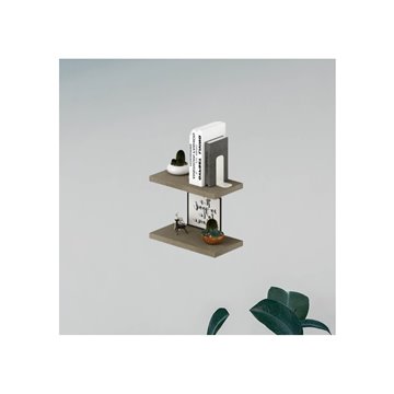 Paar tonfarbene Regale 45x23 cm mit Regalstützen