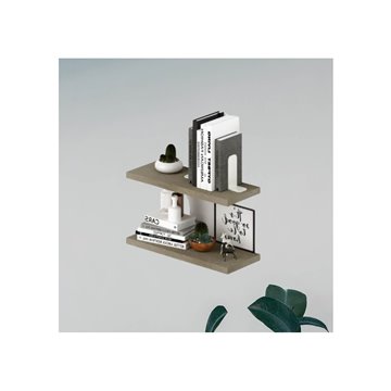Paar tonfarbene Regale 60x23 cm mit Regalstützen