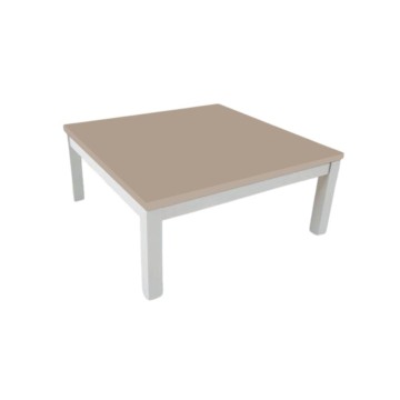 Quadratischer Couchtisch Tratto mit weißem Gestell und Tonplatte