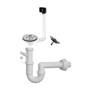 Siphon 1-Wege-Anschluss 1" 1/2 mit ECO-Ablauf und Spülmaschinenablauf S471710