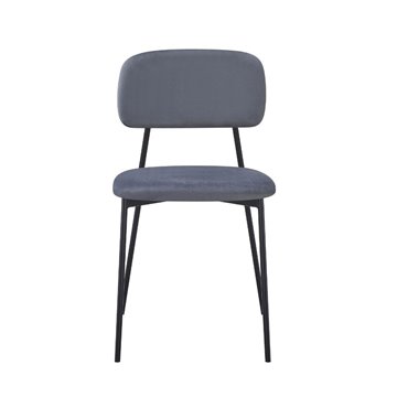 Shen Stuhl aus grauem Samt und schwarzen Metallbeinen 44x49x78H