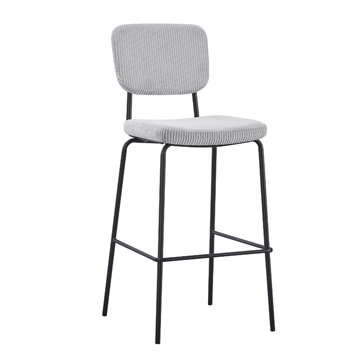 Juno hellgrau gepolsterter Hocker 43x52.5x111H - Komfort im Industriestil