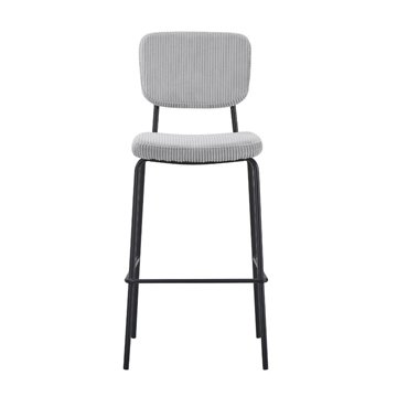 Juno hellgrau gepolsterter Hocker 43x52.5x111H - Komfort im Industriestil