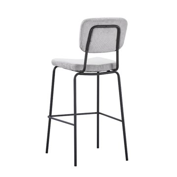 Juno hellgrau gepolsterter Hocker 43x52.5x111H - Komfort im Industriestil