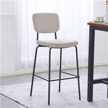 Juno taupé gepolsterter Hocker 43x52.5x111H - Komfort im industriellen Stil