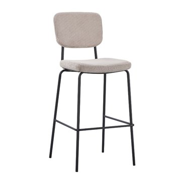 Juno taupé gepolsterter Hocker 43x52.5x111H - Komfort im industriellen Stil