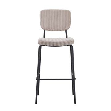 Juno taupé gepolsterter Hocker 43x52.5x111H - Komfort im industriellen Stil