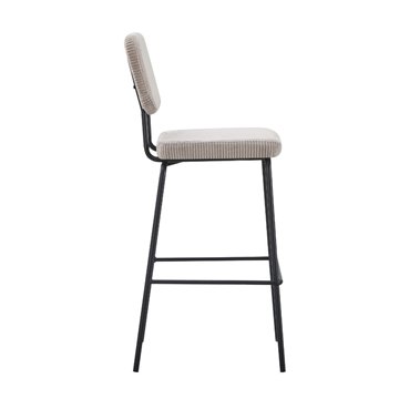 Juno taupé gepolsterter Hocker 43x52.5x111H - Komfort im industriellen Stil