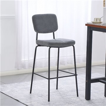 Juno dunkelgrau gepolsterter Hocker 43x52.5x111H - Komfort im Industriestil