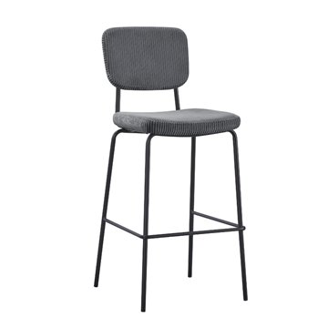 Juno dunkelgrau gepolsterter Hocker 43x52.5x111H - Komfort im Industriestil