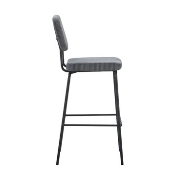 Juno dunkelgrau gepolsterter Hocker 43x52.5x111H - Komfort im Industriestil