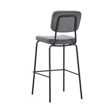Juno dunkelgrau gepolsterter Hocker 43x52.5x111H - Komfort im Industriestil