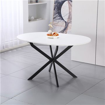 Rut weiß 100x100x77H ausziehbarer runder Tisch - Modernes Design und Alltagstauglichkeit