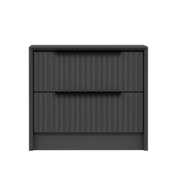 Kale anthrazit Nachttisch mit zwei Schubladen 53x45x45H