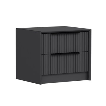 Kale anthrazit Nachttisch mit zwei Schubladen 53x45x45H