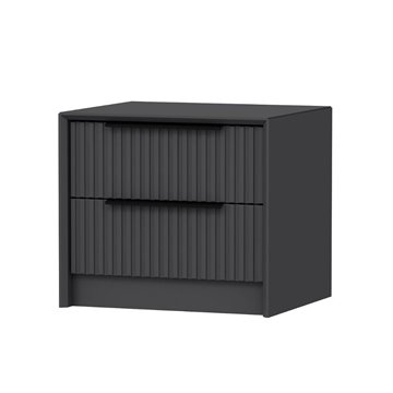 Kale anthrazit Nachttisch mit zwei Schubladen 53x45x45H