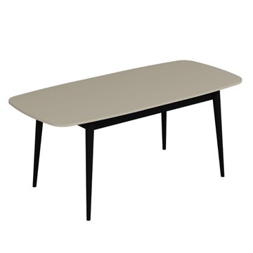 Prime Ausziehtisch mit Kaschmirplatte und schwarzen Beinen 160x90x77H