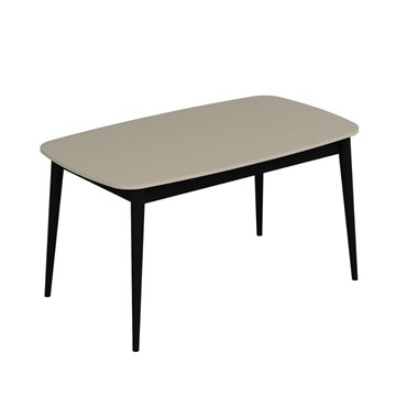 Prime Ausziehtisch mit Kaschmirplatte und schwarzen Beinen 160x90x77H