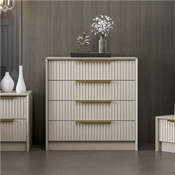 Kale Kaschmir Kommode mit 4 Schubladen mit Rippeneffekt 72x42x77H