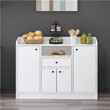 Arina weiß Mehrzweckschrank 4 Türen und Schublade 120x35x90H