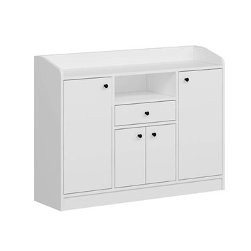Arina weiß Mehrzweckschrank 4 Türen und Schublade 120x35x90H