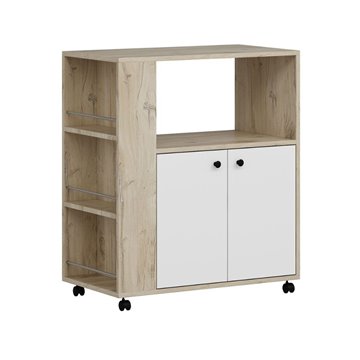 Eleganter und funktioneller Mehrzweckschrank Eiche und Weiß Monni 82x45x95H - Bestellen und Gestalten