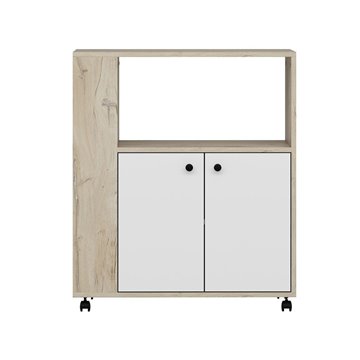 Eleganter und funktioneller Mehrzweckschrank Eiche und Weiß Monni 82x45x95H - Bestellen und Gestalten
