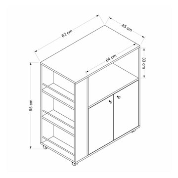 Eleganter und funktioneller Mehrzweckschrank Eiche und Weiß Monni 82x45x95H - Bestellen und Gestalten